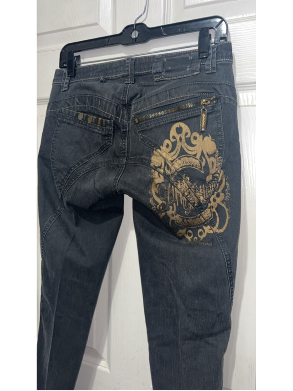 Vintage AppleBottom jeans w gold accents 7/8